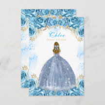 Sweet Sixteen Baby blue Birthday Invitation Card