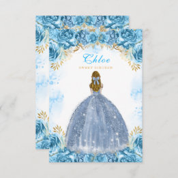 Sweet Sixteen Baby blue Birthday Invitation Card