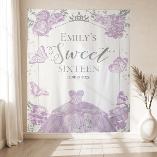 Sweet Sixteen Backdrop Butterfly Lavender Dress