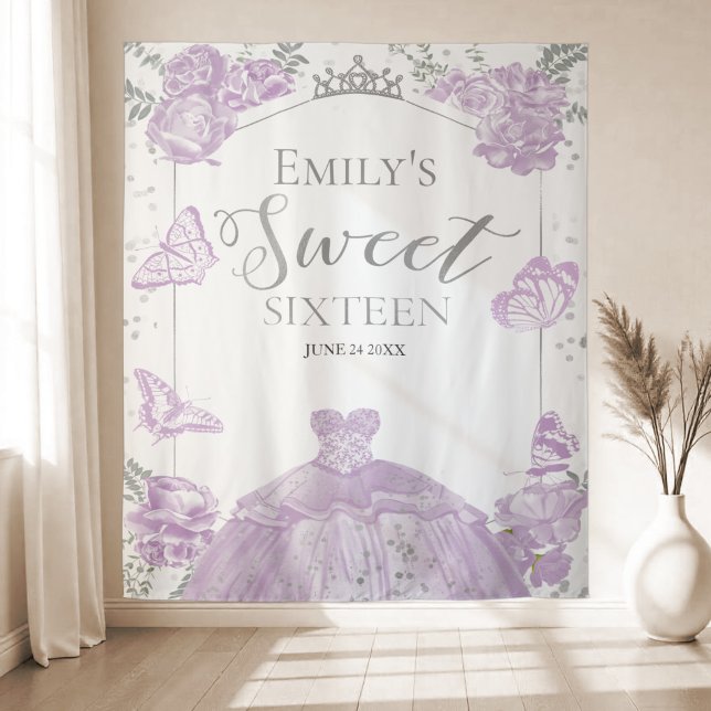 Sweet Sixteen Backdrop Butterfly Lavender Dress (Creator Uploaded)
