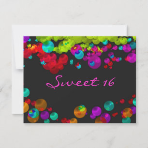Sweet Sixteen Bat Mitzvah Neon Invitation