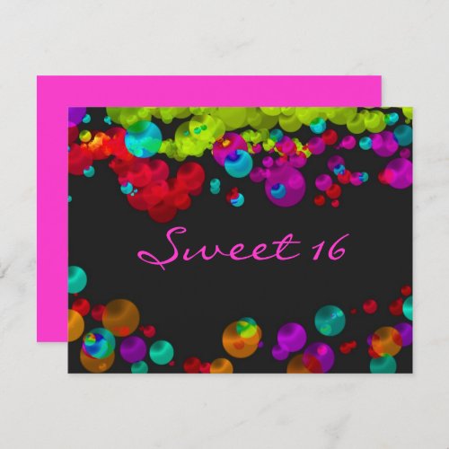 Sweet Sixteen Bat Mitzvah Neon Invitation