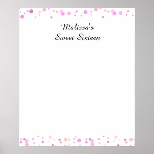 Sweet Sixteen Bat Mitzvah Pink DotsSign in Board Poster