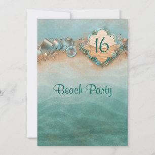 Sweet Sixteen, Beach Party Invitation