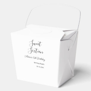 Sweet sixteen birthday brunch 16th birthday name d favor boxes