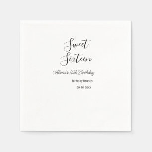 Sweet sixteen birthday brunch 16th birthday name d napkins