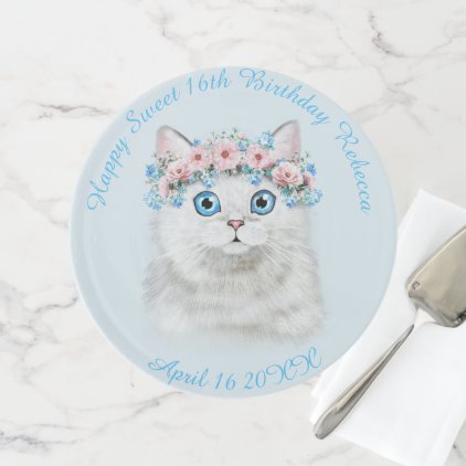 Sweet Sixteen Birthday Cute Kitten Cake Stand