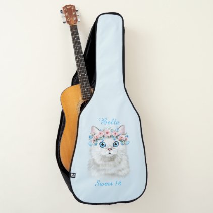 Sweet Sixteen Birthday Cute Kitten Personalized Guitar Case