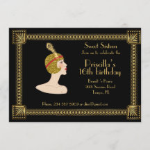Sweet Sixteen birthday, Gatsby style, black & gold