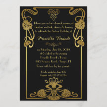 Sweet Sixteen Birthday, Gatsby style, black & Gold