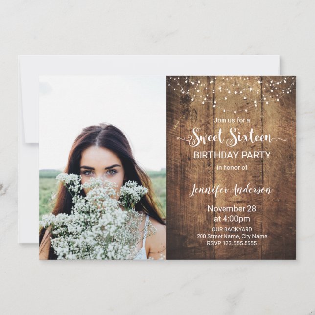 Sweet Sixteen Birthday Invitation (Front)