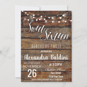 Sweet Sixteen Birthday Invitation, Sweet 16 Party Invitation