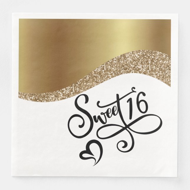Sweet Sixteen Birthday Paper Dinner Napkins (Front)