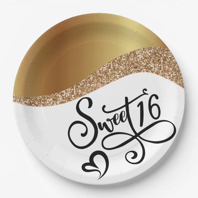 Sweet Sixteen Birthday Paper Plates (Front)