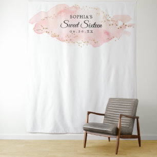 Sweet Sixteen Birthday Party Backdrop Photo Prop