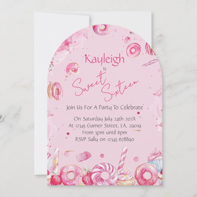 Sweet Sixteen Birthday Party Invitation (Front)