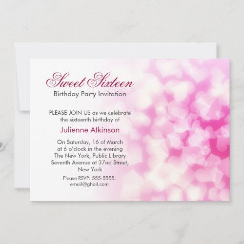 sweet sixteen birthday party invitation