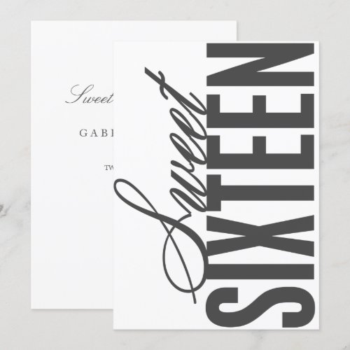 5 x 7 Sweet Sixteen | Birthday Party Invite