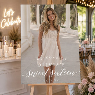 Sweet Sixteen Birthday Party Welcome with Photo Foam Board