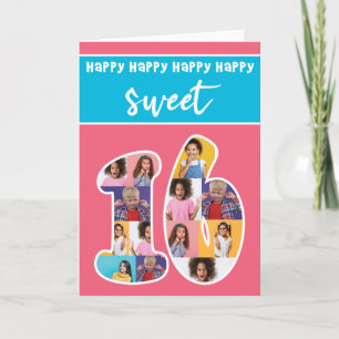 Sweet Sixteen Birthday Photo Card Template