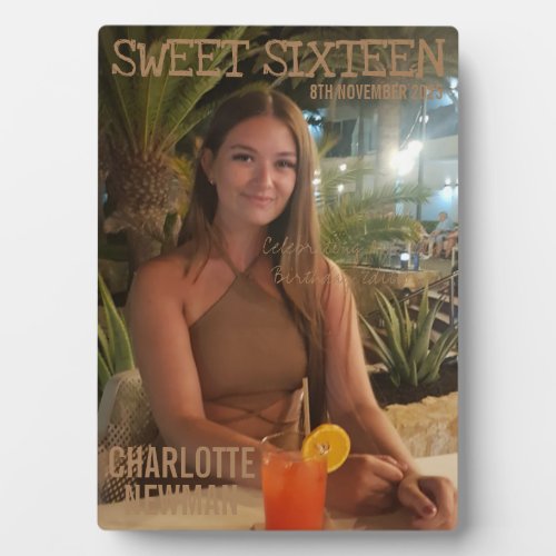 Sweet Sixteen Birthday Photo Magazine 5x7 Plaque