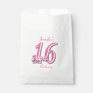 Sweet Sixteen Birthday Pink Favor Bag