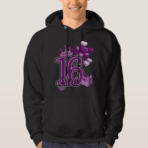 Sweet Sixteen Birthday Purple Hoodie