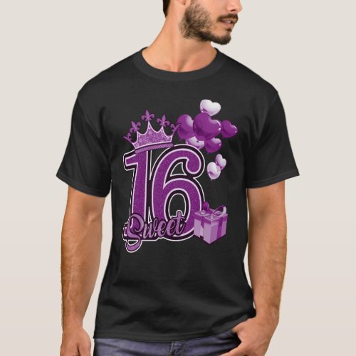 Sweet Sixteen Birthday Purple T_Shirt