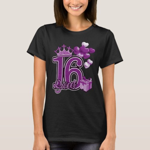 Sweet Sixteen Birthday Purple T_Shirt