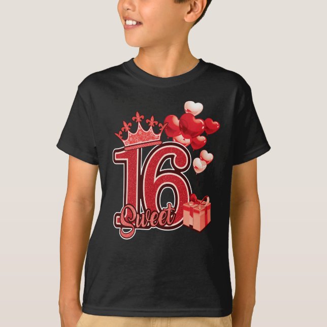 Sweet Sixteen Birthday Red T-Shirt (Front)