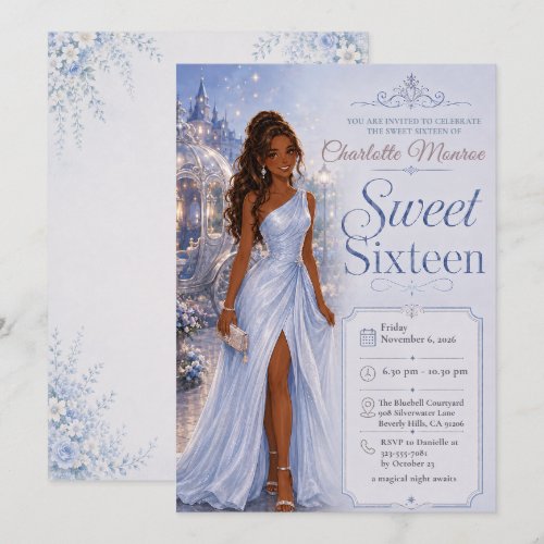 Sweet Sixteen Blue Fairytale Invitation