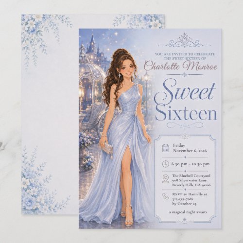 Sweet Sixteen Blue Fairytale Invitation