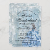 Sweet Sixteen Blue Winter Wonderland Princess Invitation (Front/Back)