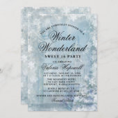 Sweet Sixteen Blue Winter Wonderland Snowflake Invitation (Front/Back)
