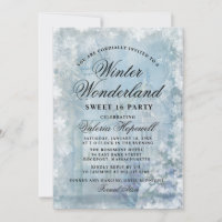 Sweet Sixteen Blue Winter Wonderland Snowflake