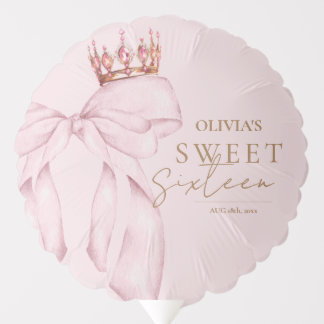Sweet Sixteen Blush Pink Cute Balloon