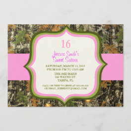 Sweet Sixteen Camo Birthday Invitation