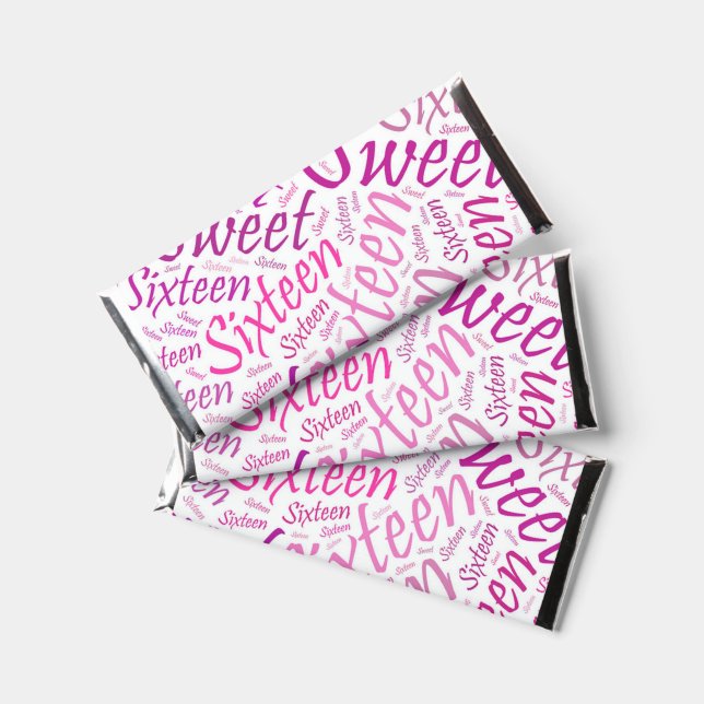 Sweet Sixteen Candy Chocolate Bars & Favors  (Front)
