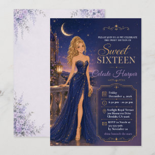 Sweet Sixteen Celestial Night Invitation