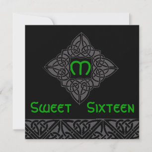 Sweet Sixteen Celtic Style Invitation Card-Cust.