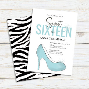 Sweet Sixteen Chic Birthday Party Girly Invitation