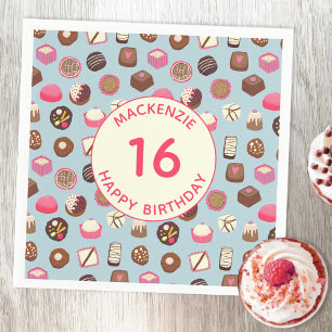 Sweet Sixteen Chocolate Candy Birthday Napkins