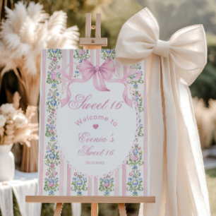 Sweet sixteen Coquette Bow Birthday Welcome Foam Board