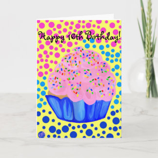 Sweet Sixteen Cupcake Birthday Card