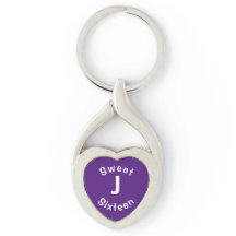 Sweet Sixteen Custom Initial Purple and White
