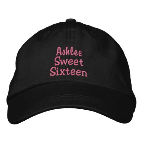 Sweet Sixteen Custom Name V31 Embroidered Baseball Cap