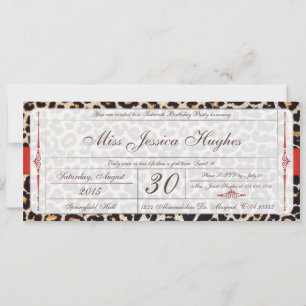 Sweet Sixteen Damask Ticket Invitation