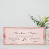 Sweet Sixteen Damask Ticket Invitation (Standing Front)