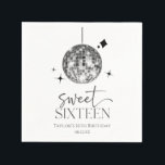 Sweet Sixteen Disco Ball 16th Birthday Party Napkins<br><div class="desc">These are Sweet Sixteen Silver Disco Ball 16th Birthday Party Paper Napkins!</div>