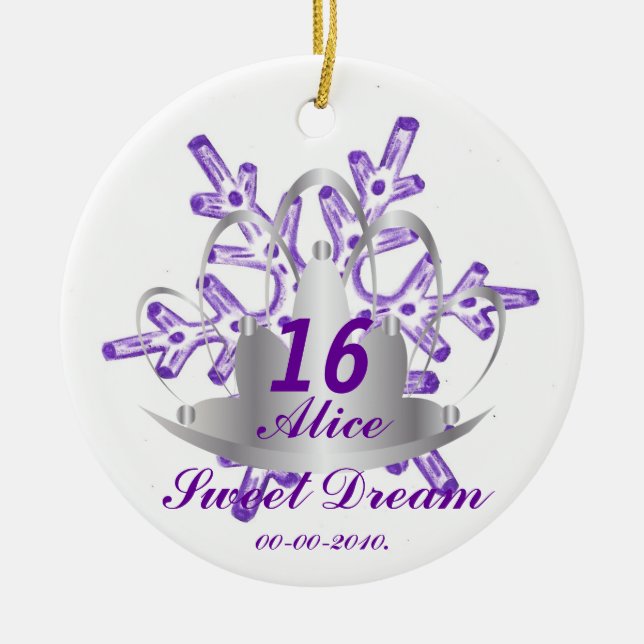 Sweet Sixteen Dream-Customize Ceramic Ornament (Front)